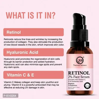 Nuerma Science 2% Retinol Serum with Vitamin C, E Oil,  Hyaluronic Acid For Bright Skin Tone  Anti Aging-30 ML-thumb4