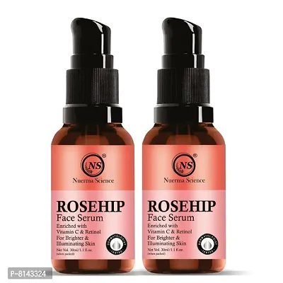 Nuerma Science 15% Rosehip Face Serum with 10% Vitamin C  .5% Retinol For Illuminating Skinnbsp;(30 ml Each, Pack of 2) 60 ML