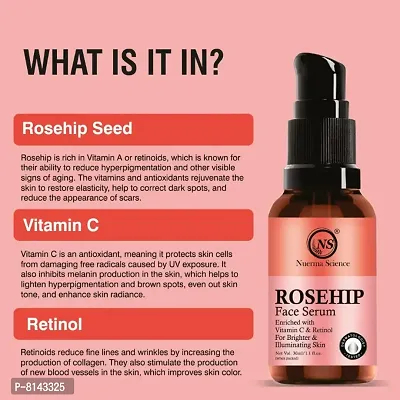 Nuerma Science 15% Rosehip Face Serum with 10% Vitamin C  .5% Retinol For Illuminating Skinnbsp;(30 ml)-thumb4