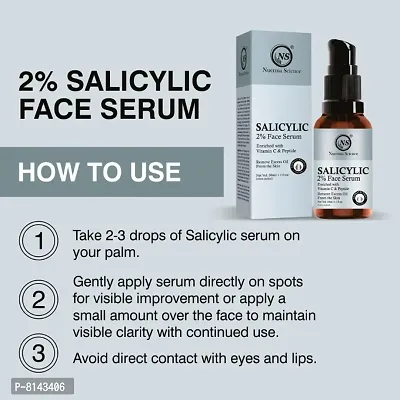 Nuerma Science 2% Salicylic Face Serum Enriched with Vitamin C, Peptide for Even Skin Tonenbsp;(30 ml Each, Pack of 2) 60 ML-thumb3