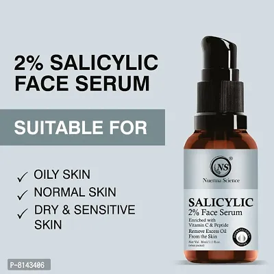 Nuerma Science 2% Salicylic Face Serum Enriched with Vitamin C, Peptide for Even Skin Tonenbsp;(30 ml Each, Pack of 2) 60 ML-thumb5