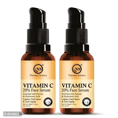 Nuerma Science Vitamin C Serum for Face, Anti Aging Serum Hydrating  Brightening Serum for Dark Spots, Fine Lines and Wrinkles (30ml Eac, Pack of 2) 60 ML