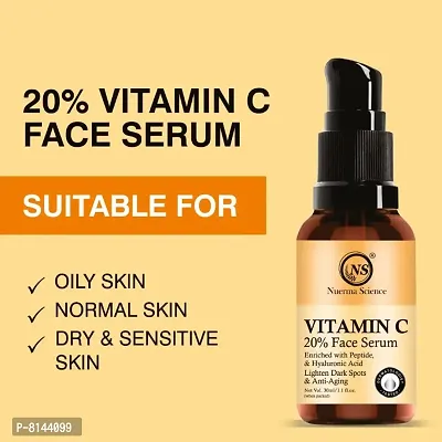 Nuerma Science Vitamin C Serum for Face, Anti Aging Serum Hydrating  Brightening Serum for Dark Spots, Fine Lines and Wrinkles (30ml Eac, Pack of 2) 60 ML-thumb5