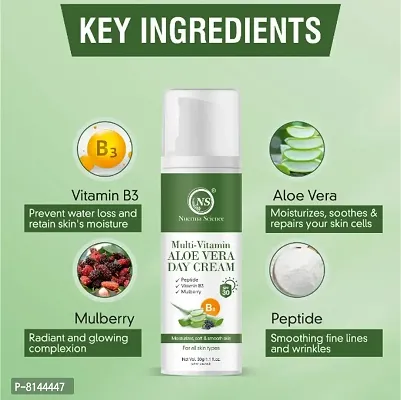 Nuerma Science Multi-Vitamin Aloe Vera Day Cream (SPF 30) with Peptide, Vitamin B3  Mulberry  (30 g)-thumb4
