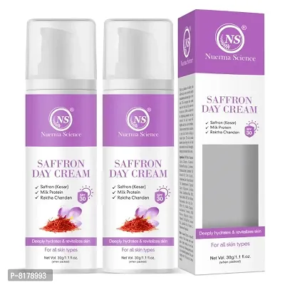 Nuerma Science Saffr Day Cream with Milk Protein  Rakhta Chandan for Skin Whitening (30 gm Each, Pack of 2) 60 GM