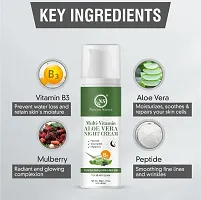 Nuerma Science Multi-Vitamin Aloe Vera Night Cream with Peptides, Shea, Vitamin B3, Mulberry (30 gm)-thumb3