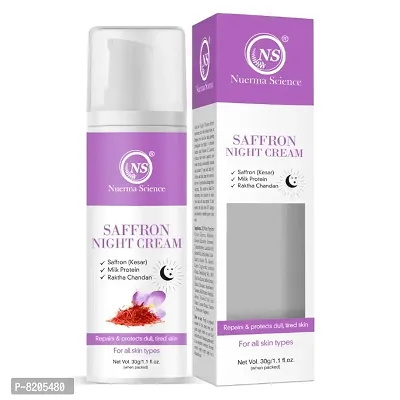 Nuerma Science Saffron Night Cream with Milk Protein  Rakhta Chandan For Night Skin Repairing (30 gm)