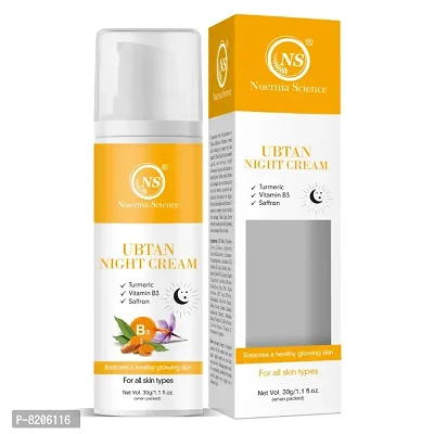 Nuerma Science Ubtan Night Cream for Glowing Skin with Turmeric, Saffron  Vitamin B3 (30 gm)-thumb0