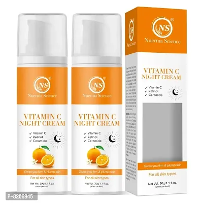 Nuerma Science Vitamin C Night Cream with Retinol  Ceramide For Skin Brightening (30 gm Each, Pack of 2) 60 GM
