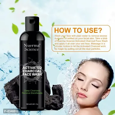 Nuerma Science Activated Charcoal Face Wash for Deep Cleansing  Tan Removal Makes Skin Soft, Smooth Healthy Glowing (100 ML)-thumb3