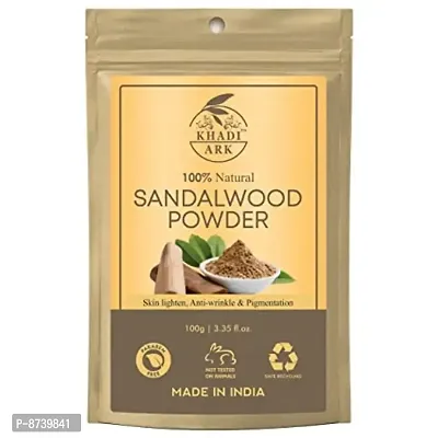 Khadi Ark Sandalwood Powder Pure Natural for Soft Clean Healthy Skin  Reduce Acne, Pimple Wrinkles(100 GM)