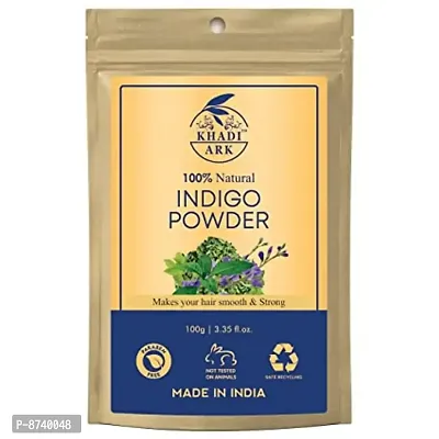 Khadi Ark Indigo Powder Organic Herbal for Natural Black Silky  Shiny Strong Healthy Hair  Reduce Hair Fall-100 GM