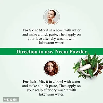 Khadi Ark Neem Powder Natural Organic for Deeply Cleansing Skin  Reduce Acne, Pimple Blackheads, Whitehead(100 GM)-thumb3