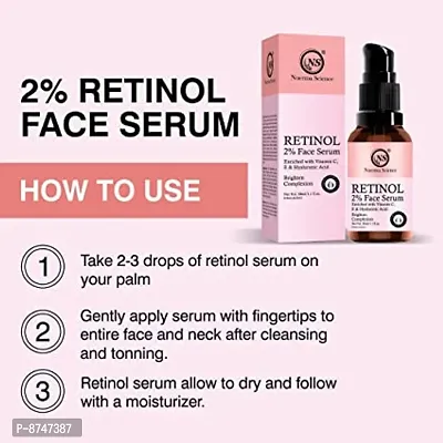 Nuerma Science 2% Retinol Face Serum Enriched with Vitamin C, E For Glowing Skin, Anti Ageing  Dark Spot Corrector 30 ML-thumb4