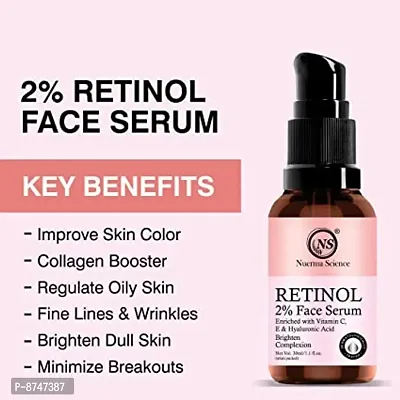 Nuerma Science 2% Retinol Face Serum Enriched with Vitamin C, E For Glowing Skin, Anti Ageing  Dark Spot Corrector 30 ML-thumb5
