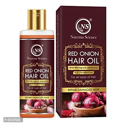 Nuerma Science Onion Oil for Hair Growth  Hair Fall Control with with Bhringraj, Jatamasi  Ginger - 100 ML