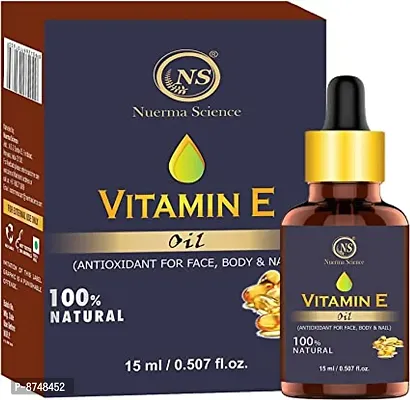 Nuerma Science Vitamin E Oil For Face - 15 ml | Best Oil For Face, Body and Nail From Veg Vitamin E Source | Nourish Your Face and Repair Damaged Skin Naturally-thumb0