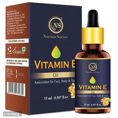 Nuerma Science Vitamin E Oil For Face - 15 ml | Best Oil For Face, Body and Nail From Veg Vitamin E Source | Nourish Your Face and Repair Damaged Skin Naturally-thumb2