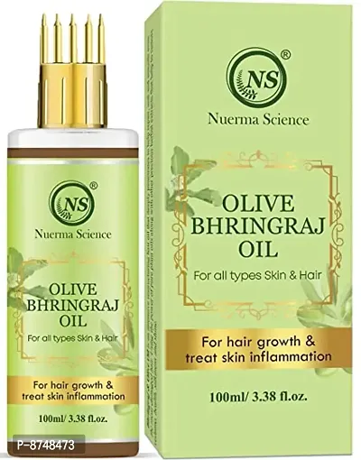 Nuerma Science Olive Bhringraj Hair Oil For Fast Hair Growth, Anti Dandruff, Covering Gray Hair-100 ML