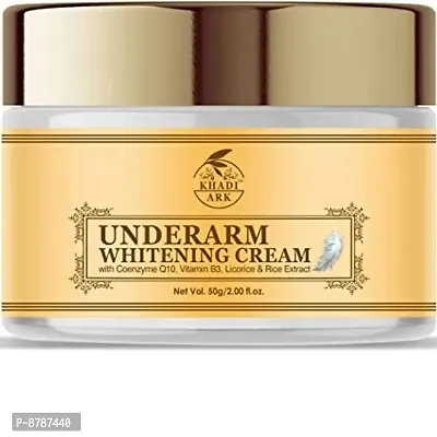 Khadi Ark Dark Underarm Skin Whitening Cream with Niacinamide, Licorice, Rice  Coenzyme Q10 to Lighten Bikni Area |Dark Bum | Dark Neck | Dark Elbow | Dark Knees - 50 GM-thumb0