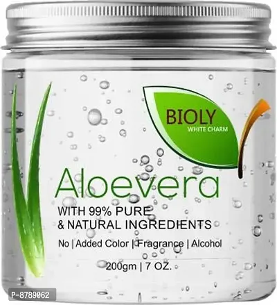 BIOLY WHITE CHARM with green leaf Aloe Vera Gel for Dryness, All Skin Types, 200ml
