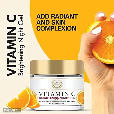Bioly White Charm Vitamin C Night Gel For Women, For Skin Admiration with Hyaluronic Acid, Vitamin E  Retinol Actives - 50 GM-thumb2