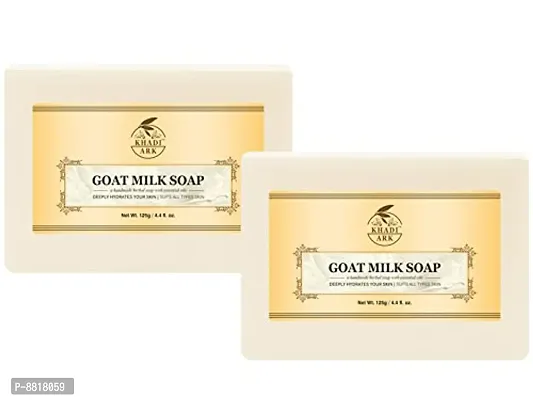 Khadi Ark Goat Milk Soap, Handmade Formula No Sulfate Paraffin , 100 % Natural  Safe 125 gm Pack of 2-thumb0