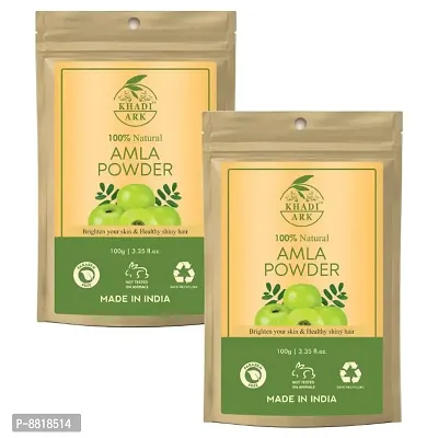 Khadi Ark Amla Powder for Healthy Hair  Skin (100 GM Each, Pack of 2) 200 GM