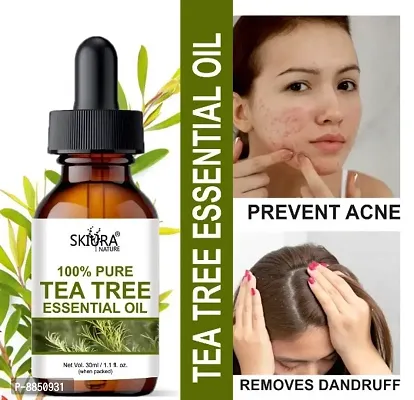 Skiura Nature Tea Tree Essential Oils for Skin, Hair, Face, Acne Care, 100% Pure, Natural and Undiluted Therapeutic Grade Essential Oil (Tea Tree 30ML) Pack of 1