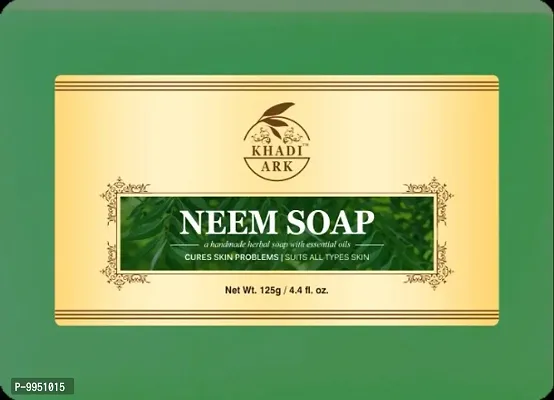 Khadi Ark Herbal Neem Bath Soap, Face and Body Soap for Soft, Clear  Acne Free Skin 125 gm