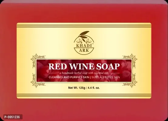 Khadi Ark Combo 100% Organic Handmade Herbal Soap with Essential Oil - Moisture-Rich Nourishment Soap, Paraben Free - Red Wine 125gm-thumb0
