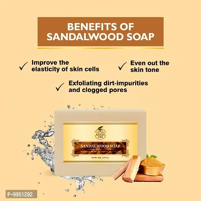 Khadi Ark Combo 100% Organic Handmade Herbal Soap with Essential Oil - Moisture-Rich Nourishment Soap, Paraben Free - Sandalwood (Pack of 2)-thumb2