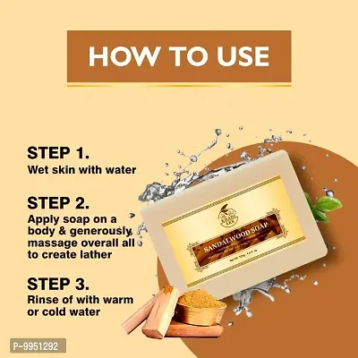 Khadi Ark Combo 100% Organic Handmade Herbal Soap with Essential Oil - Moisture-Rich Nourishment Soap, Paraben Free - Sandalwood (Pack of 2)-thumb3