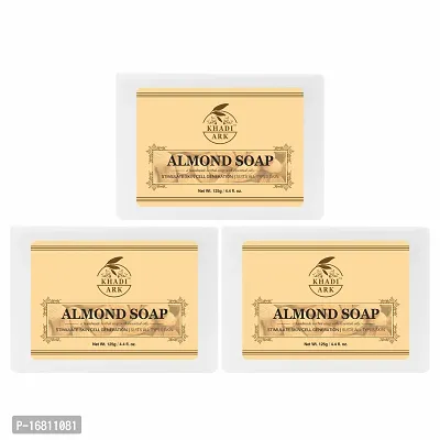 Khadi Ark Almond Drops Moisturizing Soap 125Gm Pack of 3  (3 x 125 g)-thumb0