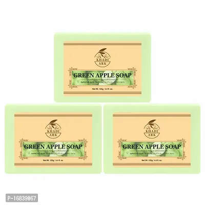 Khadi Ark Green Apple Homemade Beauty  Bathing  Body Bar -  set of 3 (3 x 125 g)