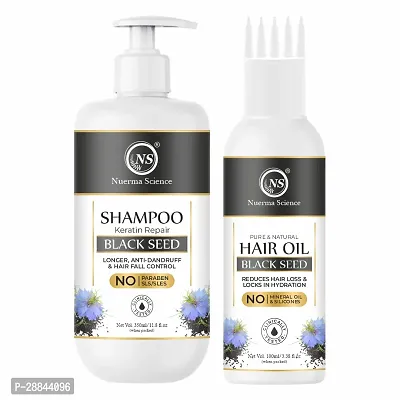 Nuerma Science Blackseed Hair Shampoo (350 ML)+ Hair Oil (100 ML) Combo Kit-thumb0