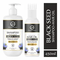 Nuerma Science Blackseed Hair Shampoo (350 ML)+ Hair Oil (100 ML) Combo Kit-thumb1