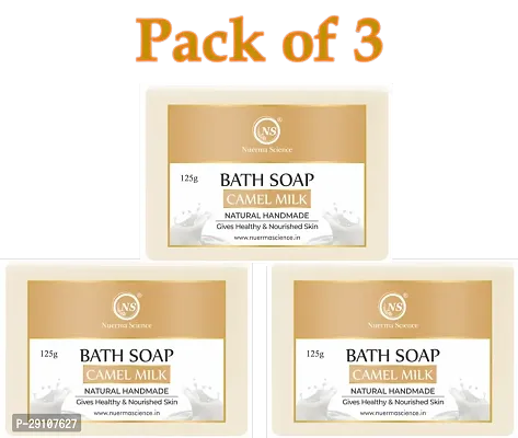 Nuerma Science Natural Handmade Camel Milk Handmade Bath Soap - Pack of 3 (3 x 125 G)