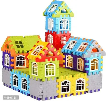 Techhark Building Block Set, My Happy House Home Building Blocks Big Size Blocks, Educational Learning Toy For Kids 3 To 8 Year Old Girls  Boys - 72 Pcs