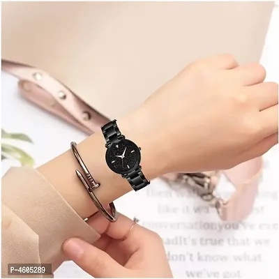 New Arrival attractive Designer blackDial Stainless Steel Chain Belt Watch For Girls  Women  Analog Watch - For Women-thumb2