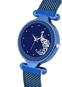 Luxury Blue peacock Dial  Mesh Magnet Buckle Starry sky Quartz Watches For girls Fashion  Clock watches girls new model magnet magnet series Analog Watch - For Girls Analog Watch - For Girls Analog Wa-thumb2