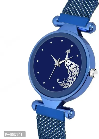Luxury Blue peacock Dial  Mesh Magnet Buckle Starry sky Quartz Watches For girls Fashion  Clock watches girls new model magnet magnet series Analog Watch - For Girls Analog Watch - For Girls Analog Wa-thumb3