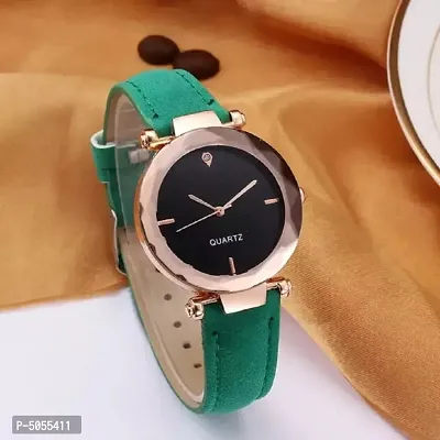 Trendy Synthetic Leather Analog Watch for Women