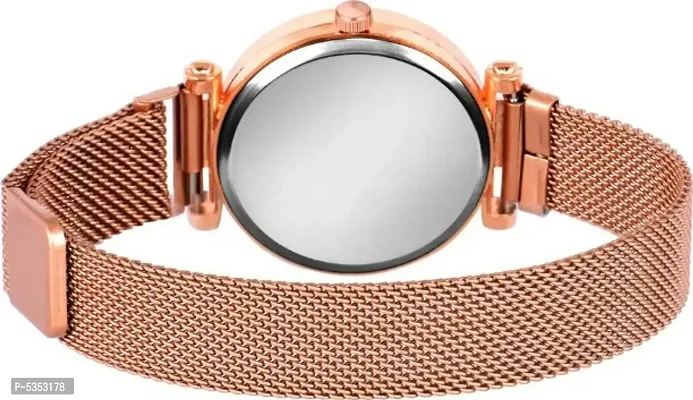 New Stylish Fancy   Rose Gold Analog Watch with  Diamond Studded Bracelet Analog Watch Combo - For Girls Analog Watches - For women Girls-thumb2
