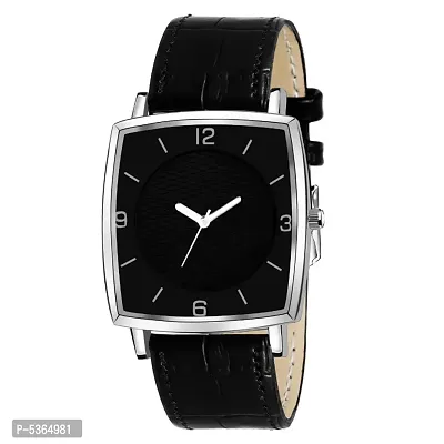 New Designer  Collection Latest Unisex  Square Dial  black Leather Strap Premium Quality Designer Fashion Wrist Analog Watch best quality Analog Watch - For men