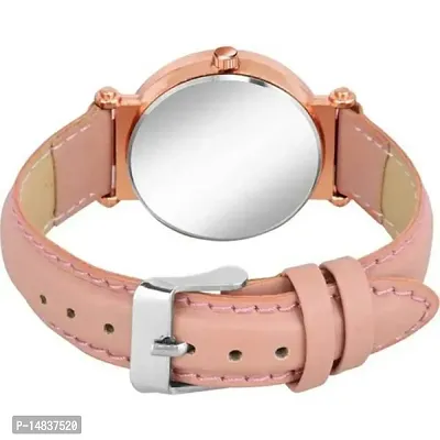 New Arrival Stylish Look Designer Dial Pink Leather fashion Analog wrist Watch - For Women Girls-thumb2