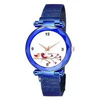 Luxury New Collection  Beautiful Blue Love Design Girls Fashion Magnet belt Analog  wrist Watch For women-thumb3