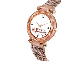 Luxury New Collection Rose gold Love Design Girls Fashion Magnet belt Analog  wrist Watch For women-thumb2