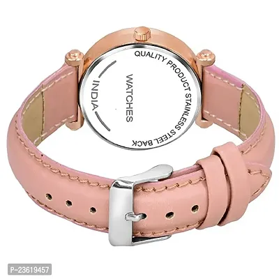 New Stylish Trendy Rich Look Pink Designer  Butterfly Dail Girls Leather belt Latest new fashionable Analog watch for women-thumb2