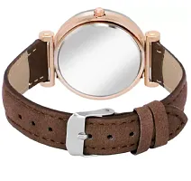 New Stylish Trendy Rich Look Brown Designer  Butterfly Dail Girls Leather belt Latest new fashionable Analog watch for women-thumb1